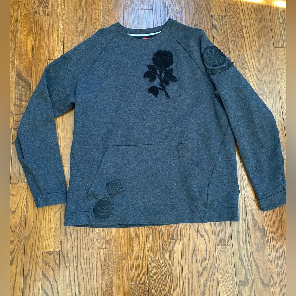 Nike Tech Fleece Black Rose Sweatshirt Size XL Rare Longsleeve Top Grey Heather